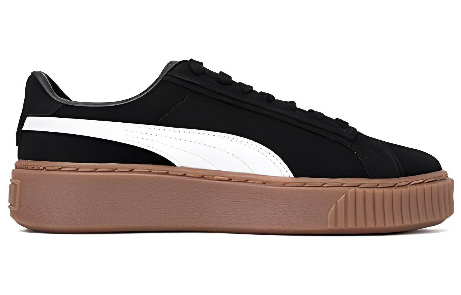 (WMNS) PUMA Platform Skate Shoes 'Black White Brown' 395225-04