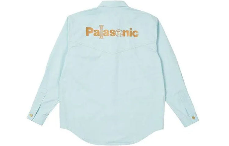PALACE Funny Logo Stand Collar Long Sleeves Shirt Unisex Blue P20SHT007