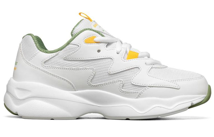(WMNS) Skechers D'lites Airy Sports Shoes White/Green/Yellow 88888105-WGRN
