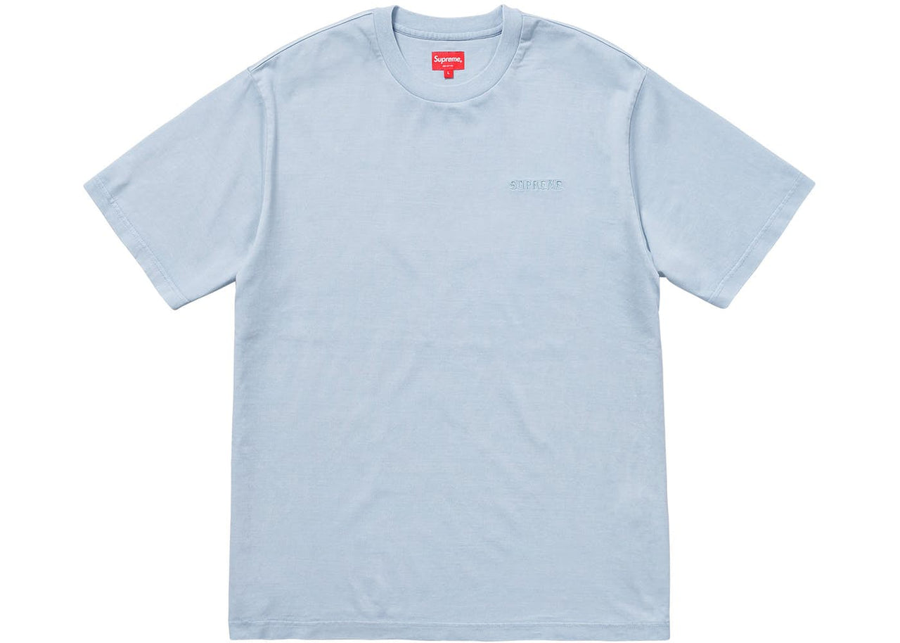 Supreme SS18 Overdyed Tee Light Blue Logo Tee SUP-SS18-167