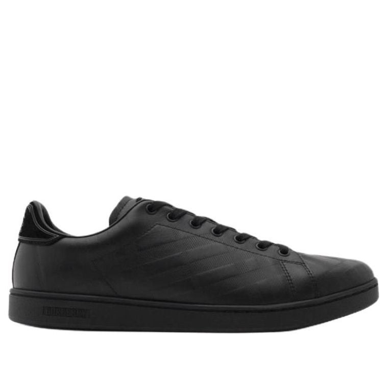 Burberry 26 Embossed Check Leather Set Sneakers 'Black' 81193121