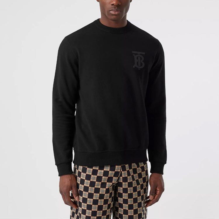 Men's Burberry Printing Logo Round Neck Pullover Black 80318751