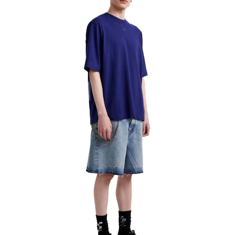 Off-White FW21 Rubber Arrow Oversized Short Sleeve Blue OMAA120F21JER0064545