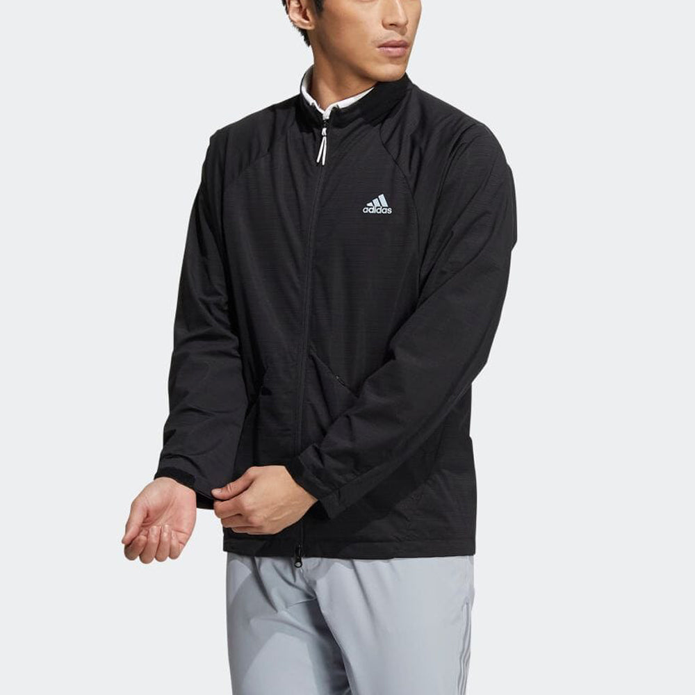 Men's adidas Solid Color Zipper Stand Collar Brand Logo Jacket Japanese Version Black HB3645