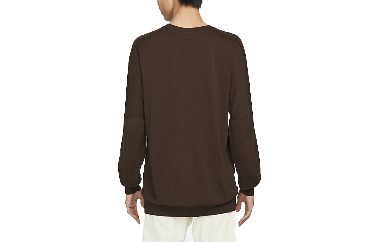 Men's Nike ESC Series Every Stitch Series Solid Color Long Sleeves Round Neck Knitwear Velvet Brown DH2675-295