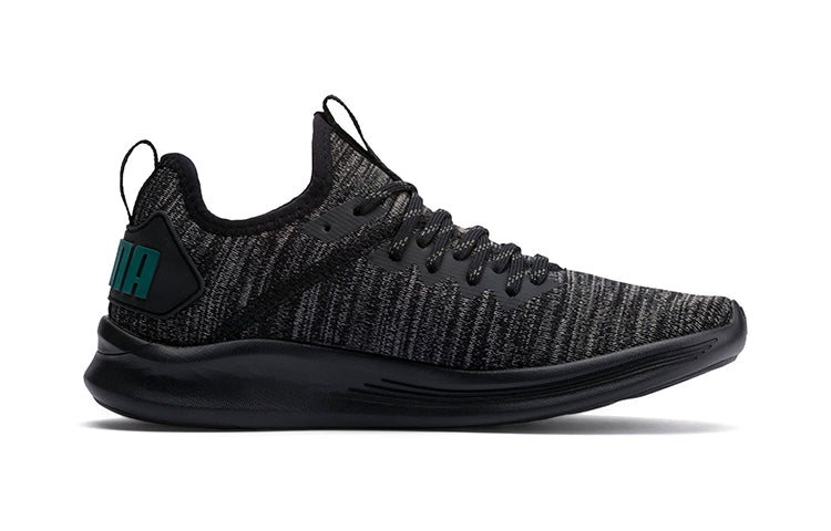 (PS) PUMA Ignite Flash Evoknit K Running Shoes Black/Green 191502-11