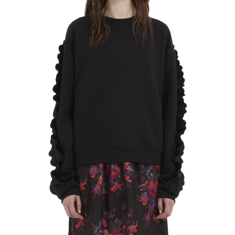 (WMNS) Alexander McQueen Round Neck Long Sleeves Top 'Black' 512450-RLJ45-1000