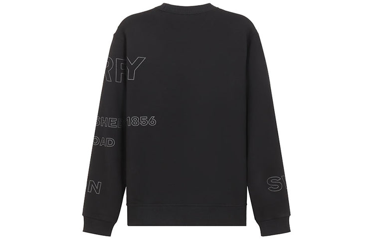 Burberry Horseferry Print Cotton Round Neck Sports Pullover Sweater For Men Black 80375531