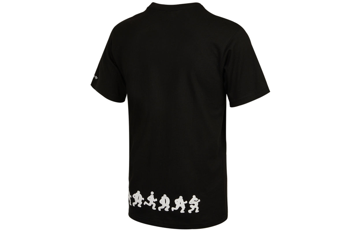 adidas originals Trefo Graffiti Logo Printing Sports Short Sleeve Black H32312
