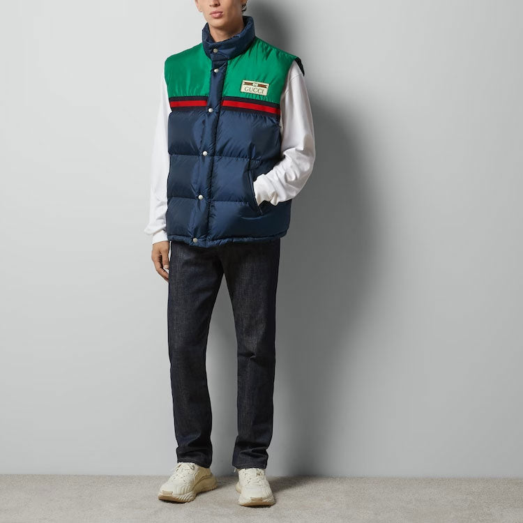 Gucci Nylon Satin Padded Vest 'Dark Blue' 698713-Z8BN7-4697