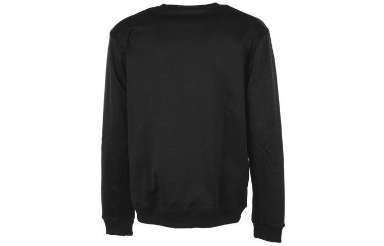 adidas Athleisure Casual Sports Training Round Neck Knit Fleece Lined Pullover Black DL8699