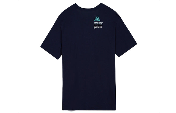 Men's Nike Casual Sports Breathable Doncic Pattern Short Sleeve Navy Blue T-Shirt DD2804-419