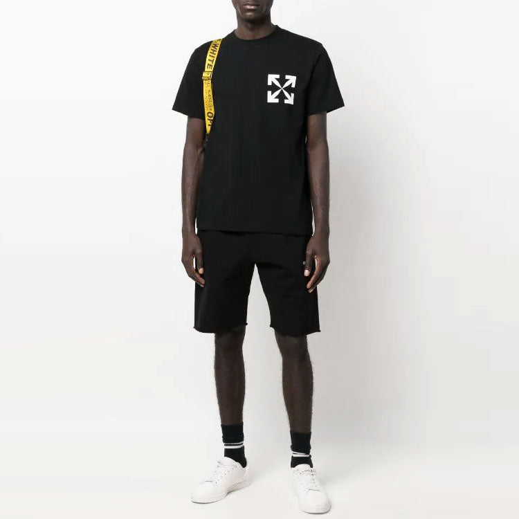 Off-White Chest Printing Short Sleeve Black OMAA027C99JER0021001