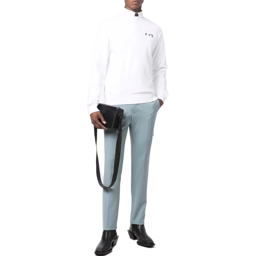 Men's Off-White SS22 Solid Color Logo Printing Round Neck Version White OMBA057C99FLE00401100110
