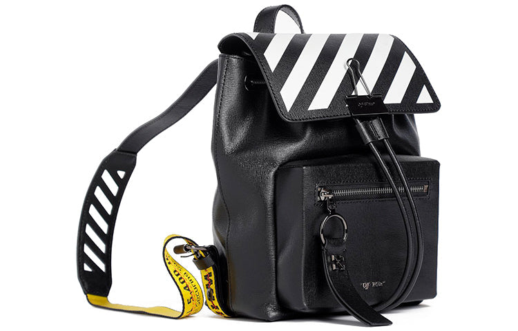 (WMNS) Off-White Stripe logo Shoulder strap backpack Black OWNB007R204230691001