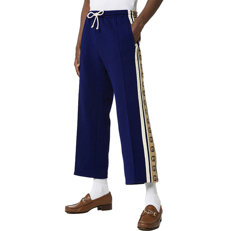 Men's Gucci SS21 Knit Wool Jogging Blue Long Pants/Trousers 598853-XJBZ1-4370