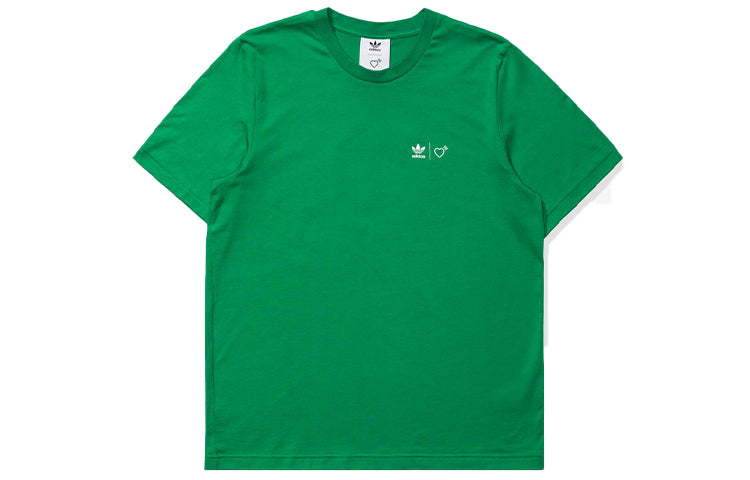 adidas originals x HUMAN MADE Crossover Printing Pattern Casual Sports Short Sleeve Green GV4339