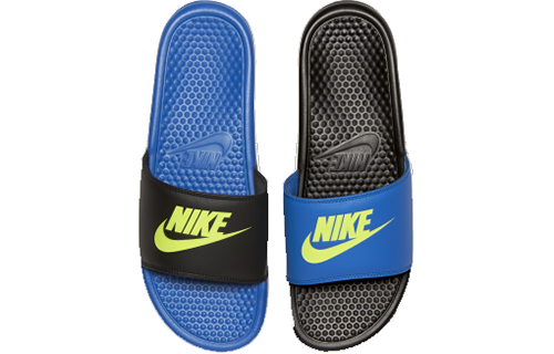 Nike Benassi JDI Mismatch Fashion Unisex Blue Black Slippers 'Black' 818736-074