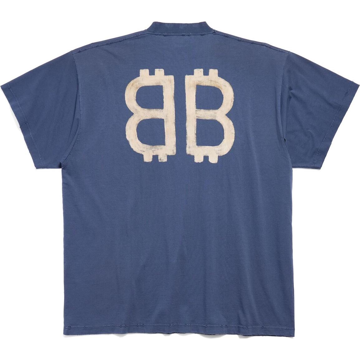 Balenciaga Crypto Oversized T-shirt 'Blue' 739028TOVU64108
