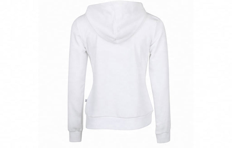 (WMNS) PUMA Amplified Fleece Hoodie 'White Black' 586595-02