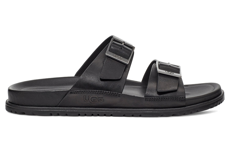 UGG Wainscott Buckle Slide Leather Casual Sandals Black 1119530-BLK