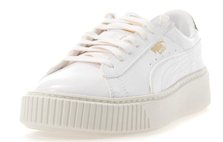 (WMNS) PUMA Basket Platform Patent 'White Black' 363314-07
