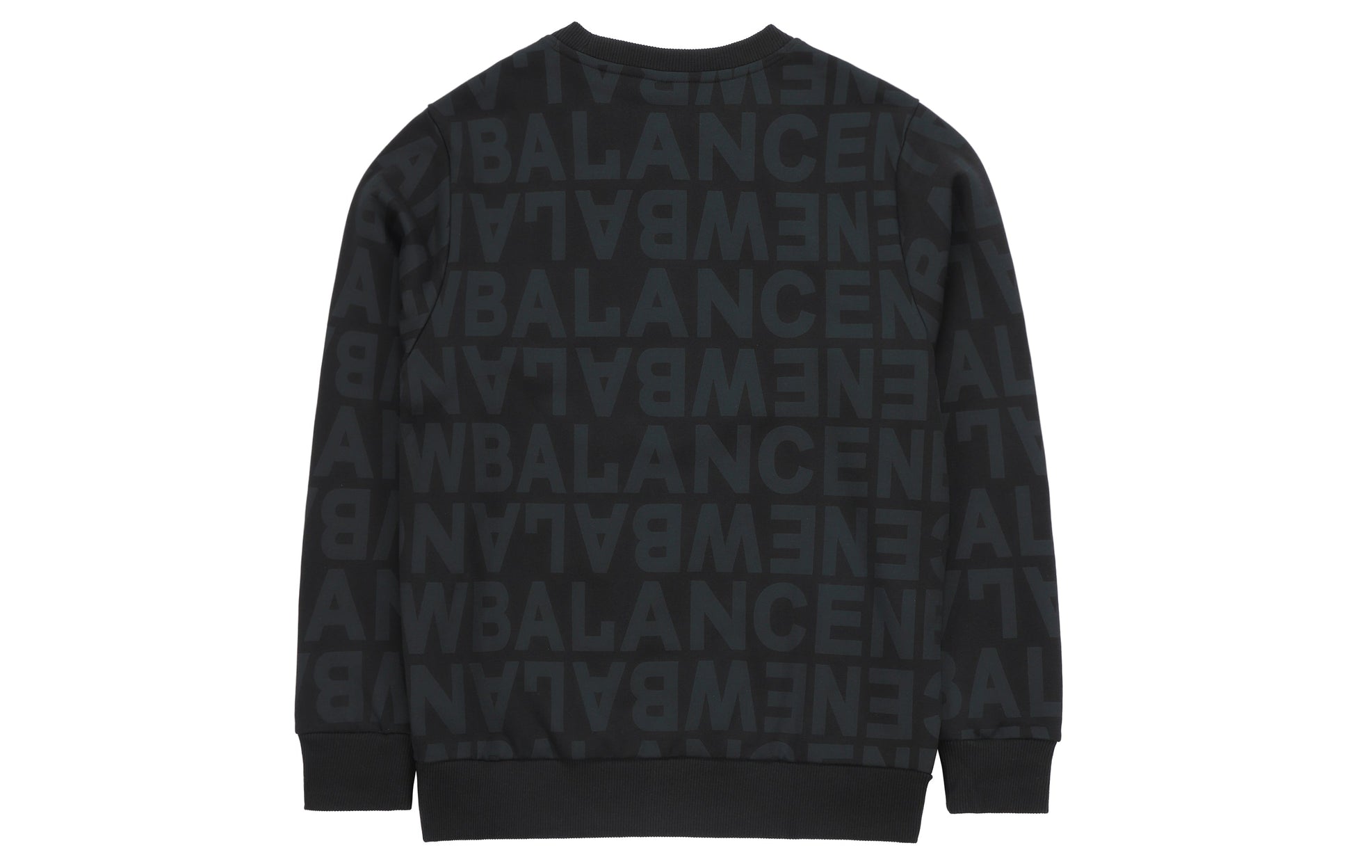 New Balance Logo Full Print Sports Round Neck Pullover Black AMT14333-BK