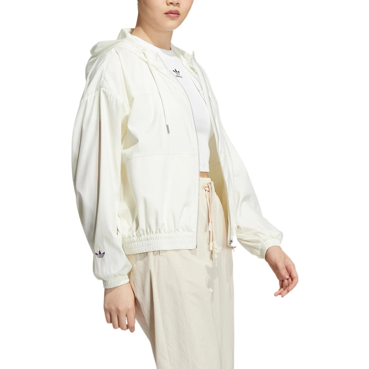 (WMNS) adidas Modern Collegiate Windbreaker Jacket Asia Sizing 'White' HS1933