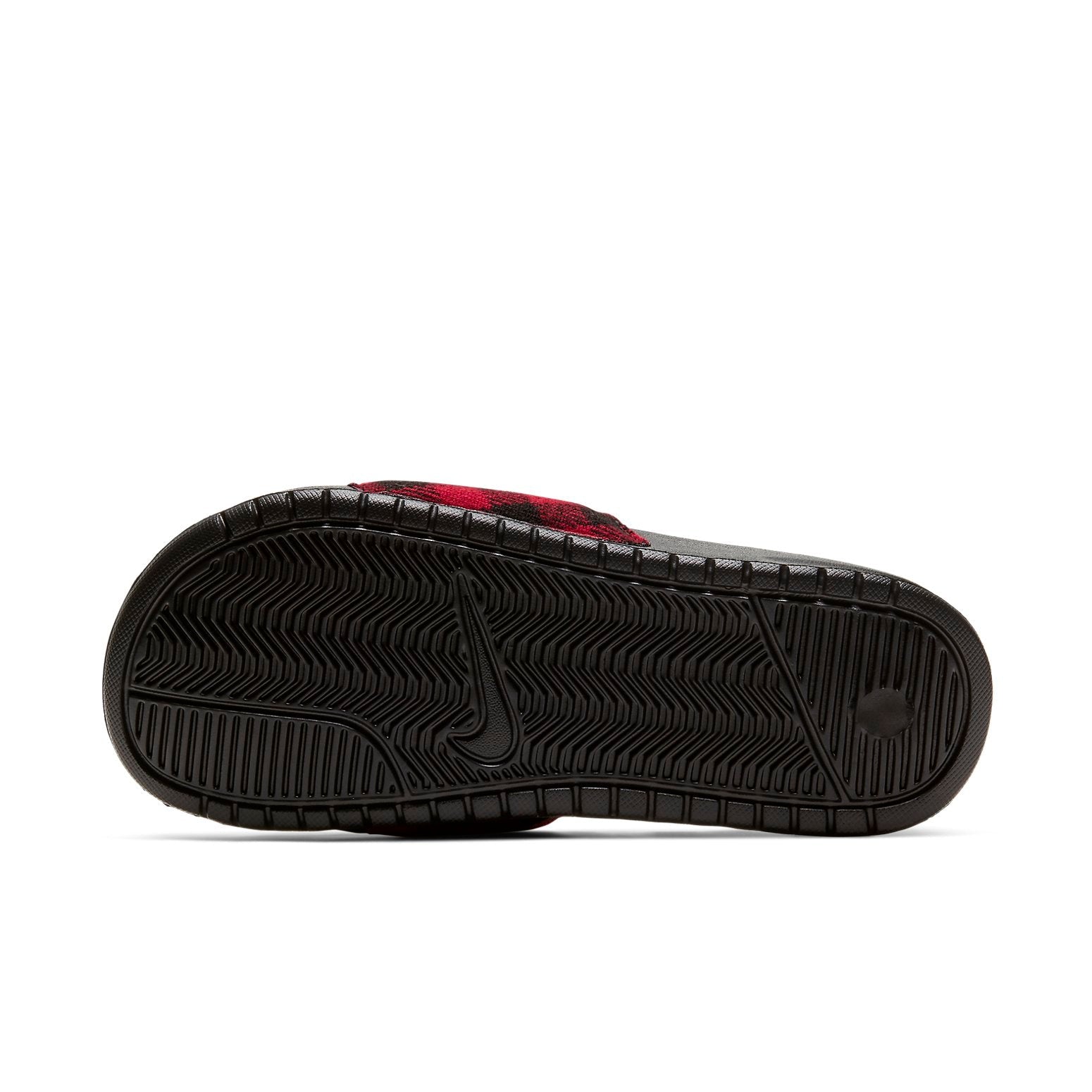 (WMNS) Nike Benassi Jdi SE Plaid Splicing Red Black Slippers 'Red Black' CK0626-001