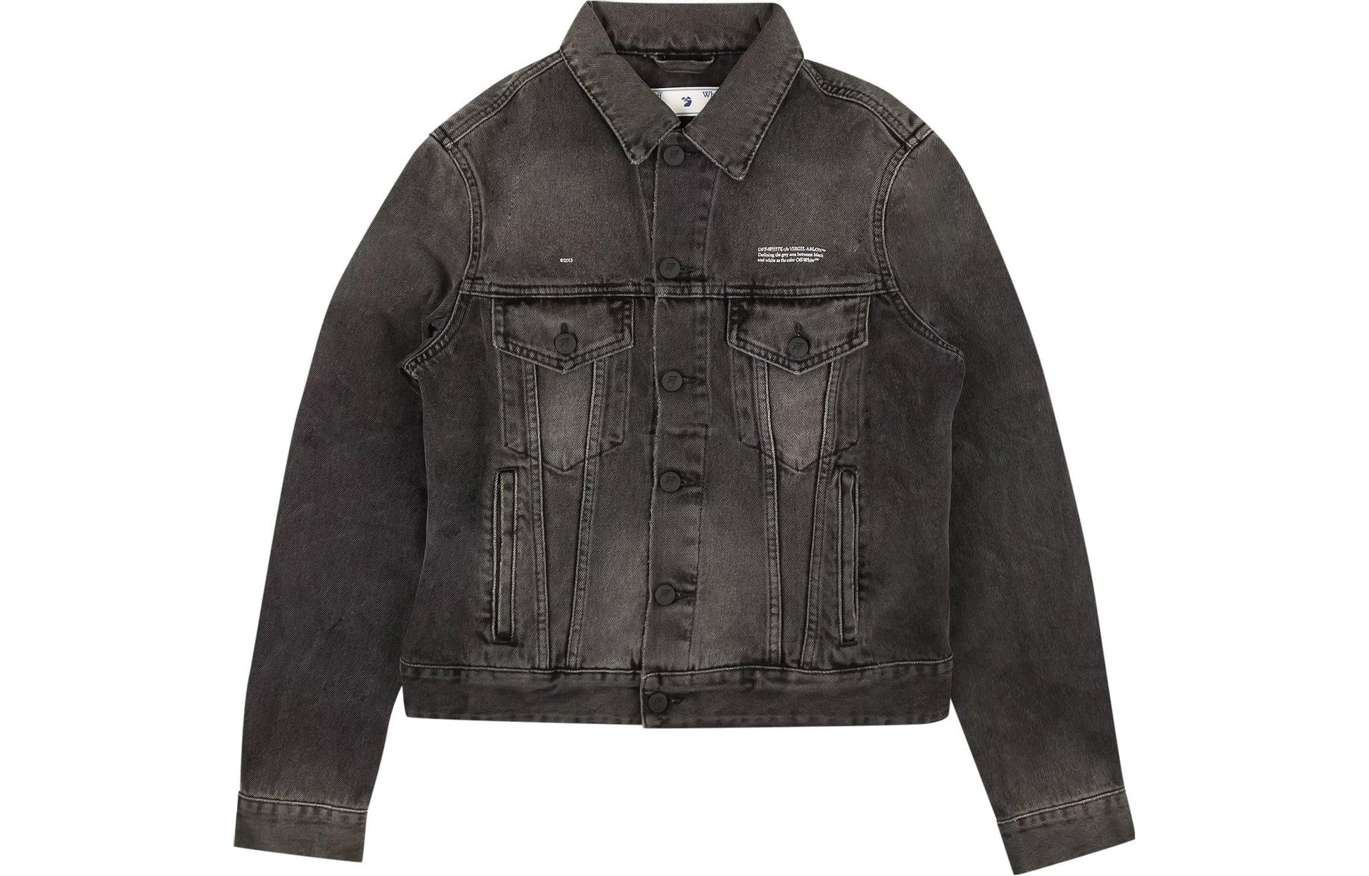 (WMNS) Off-White Denim Long Jacket 'Black' OWYE012E20DEN0040610