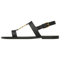 SAINT LAURENT CASSANDRE One Strap Sandals Men's Black