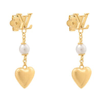 LOUIS VUITTON Metal Earrings Unisex Gold
