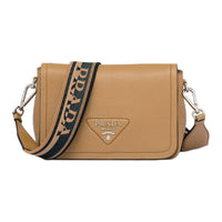 PRADA Leather Shoulder Bag Small Size Women's Brown