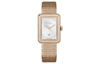 CHANEL BOY · FRIEND Wrist Watch Quartz Movement 18K Rose Gold Strap White Dial Women's