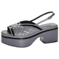 CHANEL Strap Sandals 6cm Women's Gray
