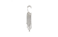 SAINT LAURENT Crystal Clip On Earrings Women's Silver