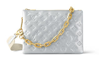 LOUIS VUITTON Coussin Sheepskin Handbag Shoulder Bag Crossbody Bag Small Size Women's Silver