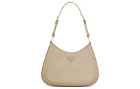 PRADA Cleo Brushed Leather Shoulder Bag Crossbody Bag Women's Desert Beige