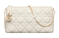 DIOR Sheepskin Crossbody Bag Shoulder Bag Women's Milk White