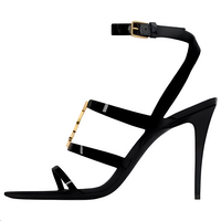 SAINT LAURENT CASSANDRE One Strap Sandals 9cm Unisex Black