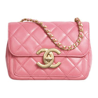 CHANEL Lambskin Crossbody Bag Shoulder Bag Mini Women's Pink