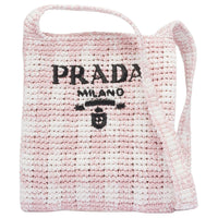 PRADA Straw And Wicker And Raffia Portable Crossbody Bag Shoulder Bag Women's Pink