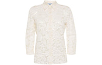PRADA All-Over Lace Detailed Long-Sleeved Blouse
