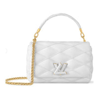 LOUIS VUITTON Leather Shoulder Bag Crossbody Bag Handbag Medium Size Women's White