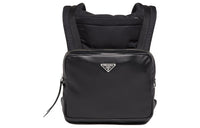 PRADA Leather With Nylon Backpack Men's Black