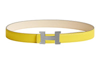 HERMES Constance Leather Belts Women's Lime/Cream White