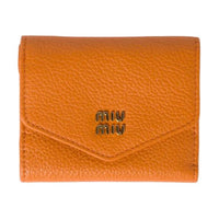MIU MIU Cow Leather Wallet Trumpets Women's African Daisy