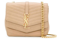SAINT LAURENT Lambskin Shoulder Bag, Crossbody Bag Women's Camel