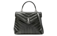 SAINT LAURENT Cow Leather Shoulder Bag Crossbody Bag Handbag Women's Gray