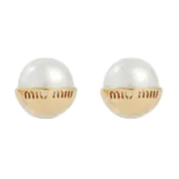 MIU MIU Brass Stud Earrings Women's Gold